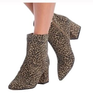 Steve Madden Nix Leopard Animal Print Pointed Toe Ankle Booties